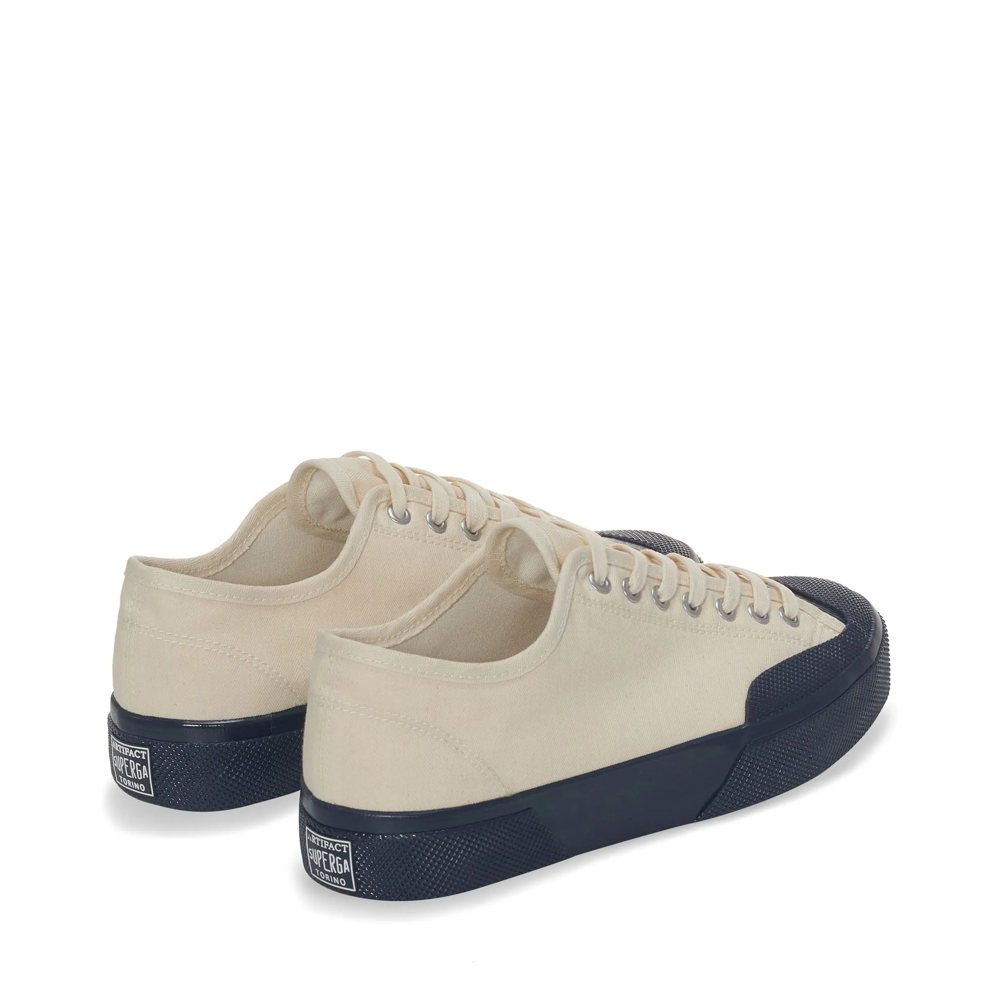 2432 Twisted Herringbone Sneakers - Off White Blue Petrol