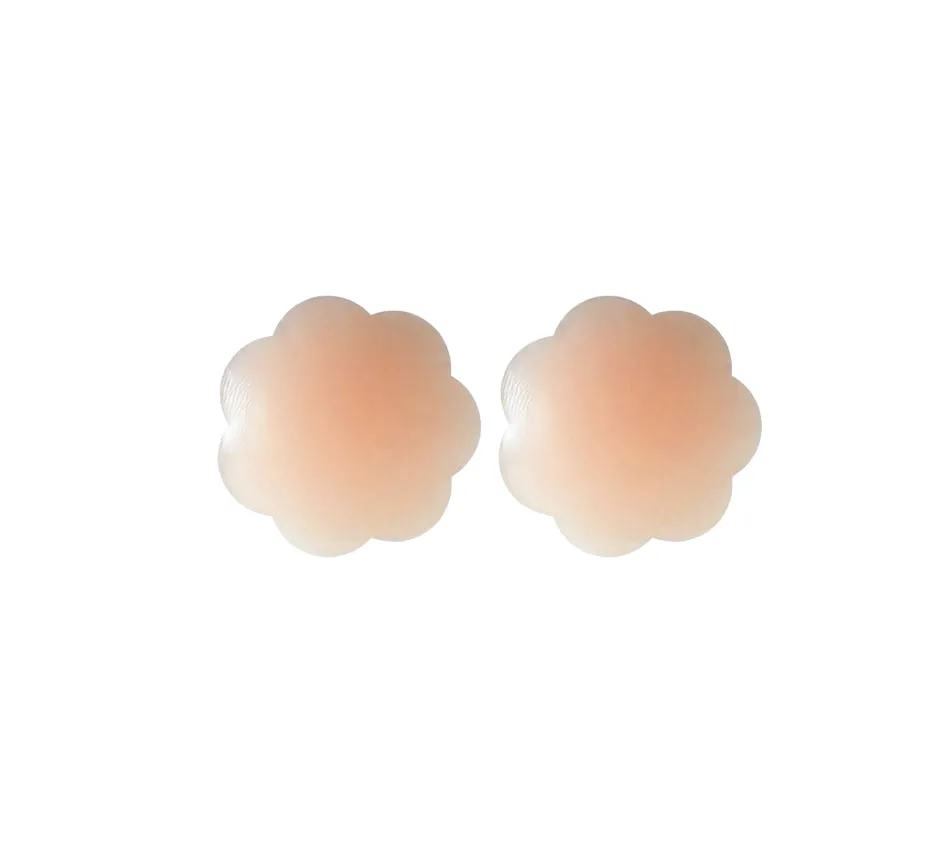 3 x Reusable Nipple Covers Petal Stick On Silicone Nude Boob Cover