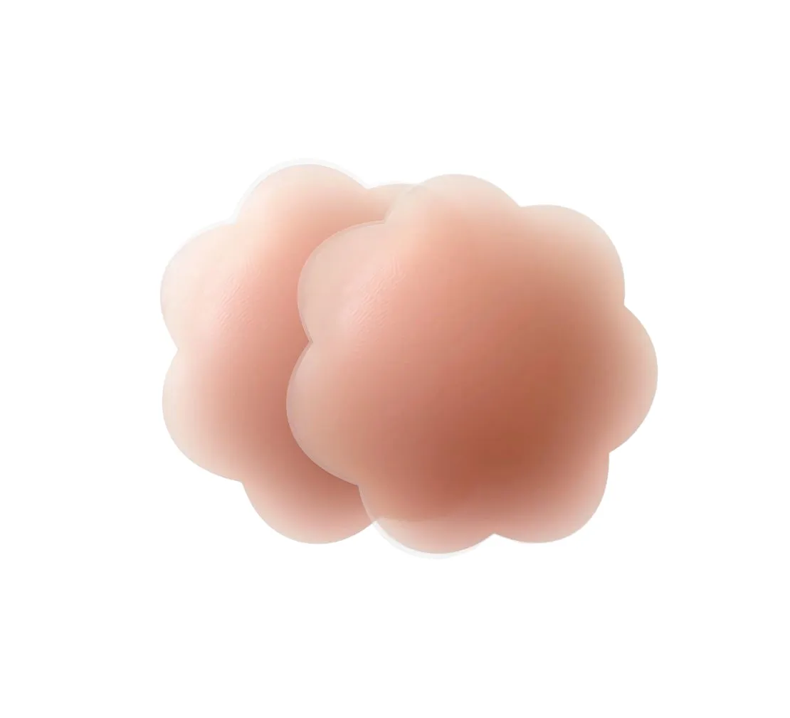 3 x Reusable Nipple Covers Petal Stick On Silicone Nude Boob Cover