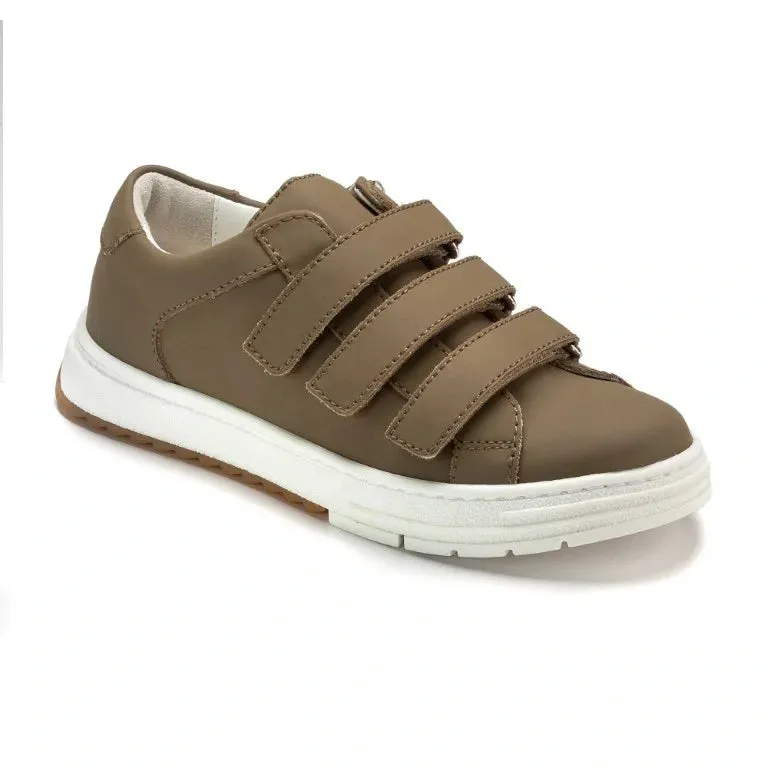 881 - Taupe Sahara Leather Velcro for Girl/Boy by London Kids