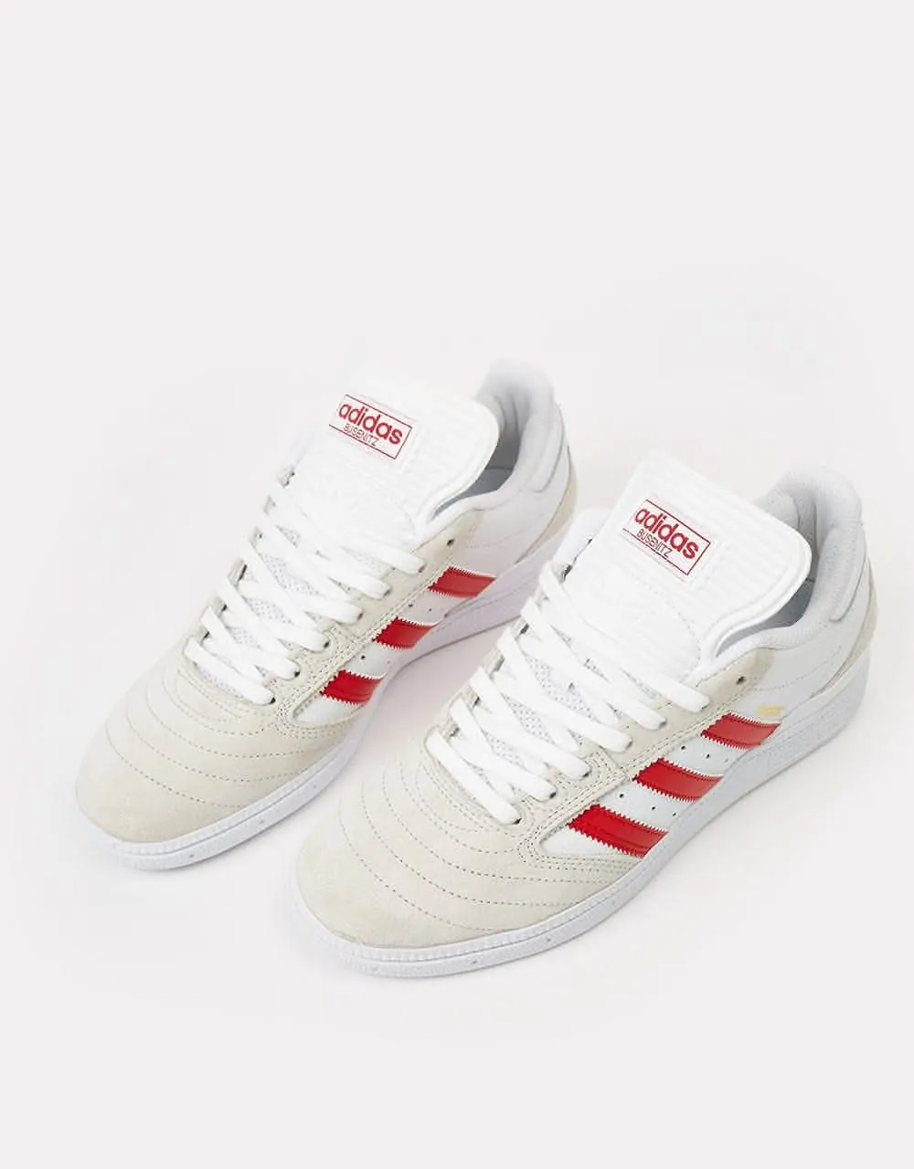 adidas Busenitz Skate Shoes - White/Better Scarlet/Gold Metallic