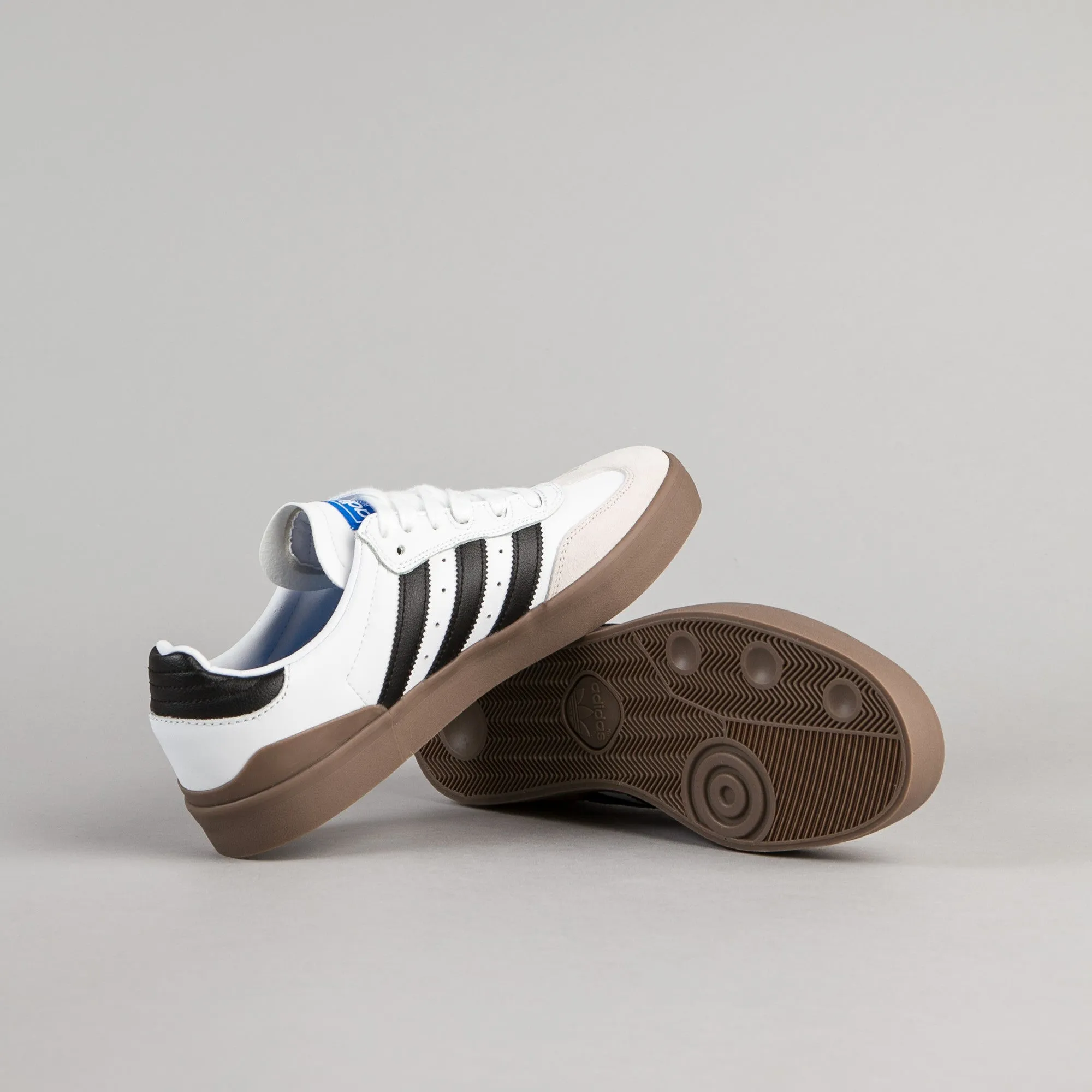 Adidas Busenitz Vulc Samba Shoes - White / Core Black / Bluebird