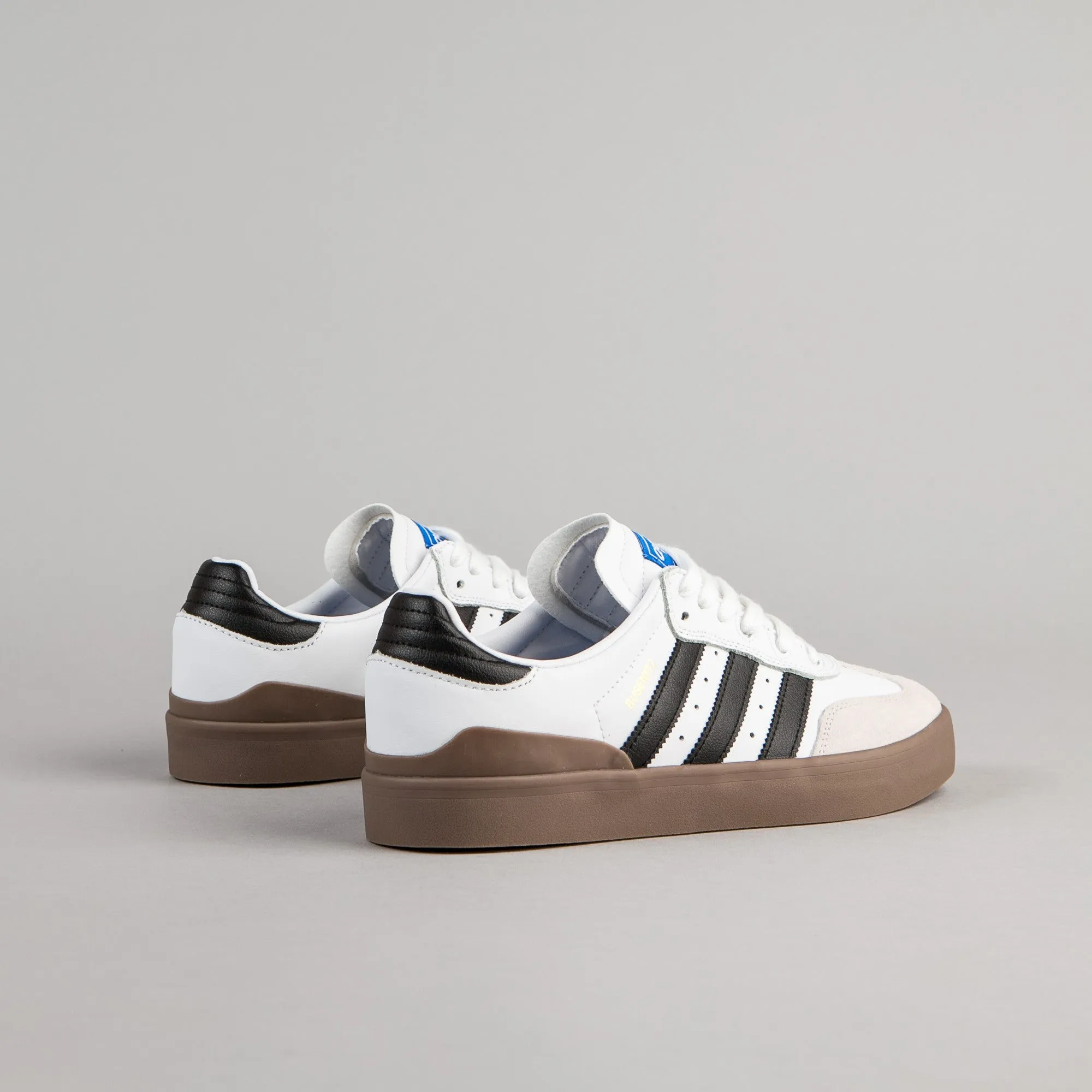 Adidas Busenitz Vulc Samba Shoes - White / Core Black / Bluebird