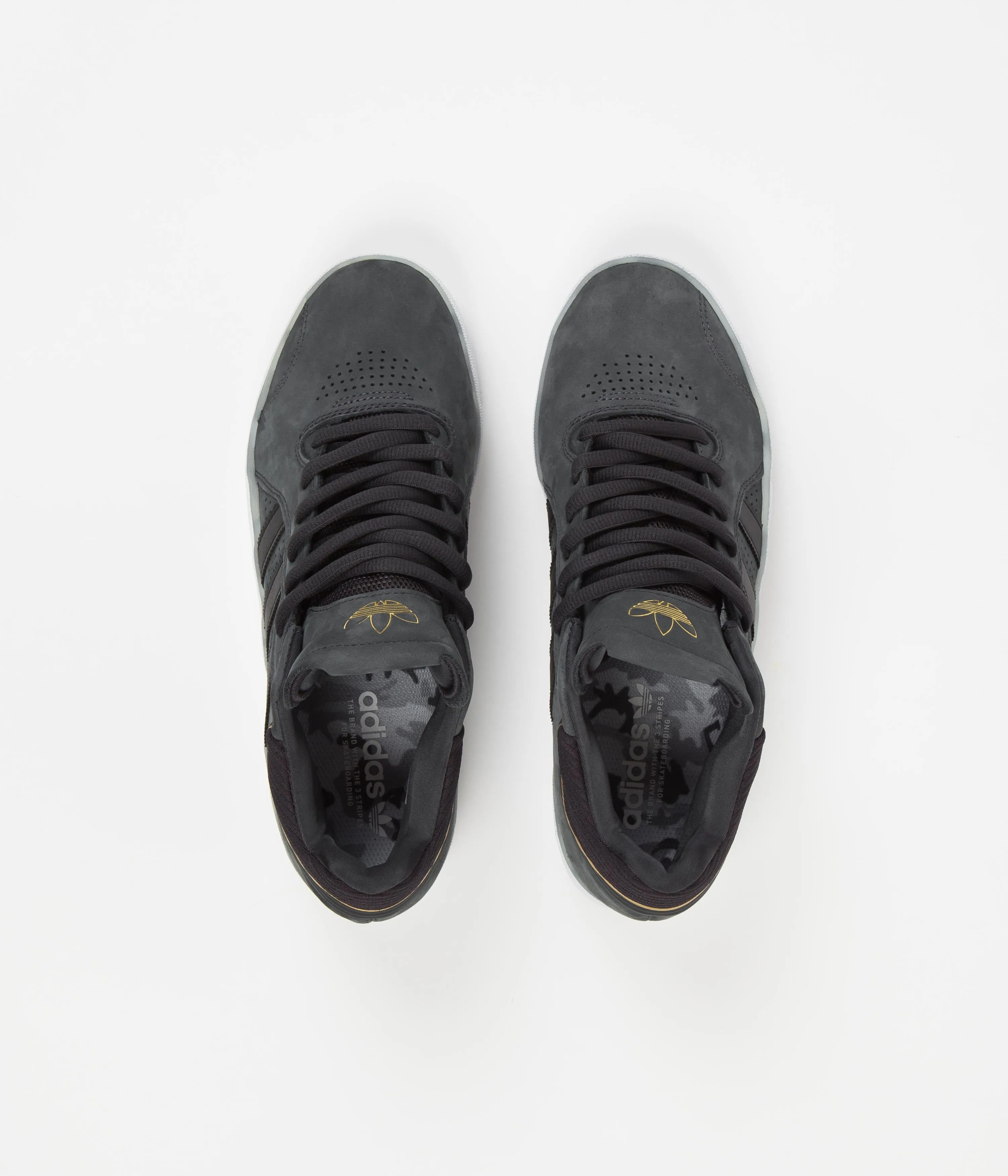 Adidas Tyshawn Shoes - Carbon / Core Black / Gold Metallic