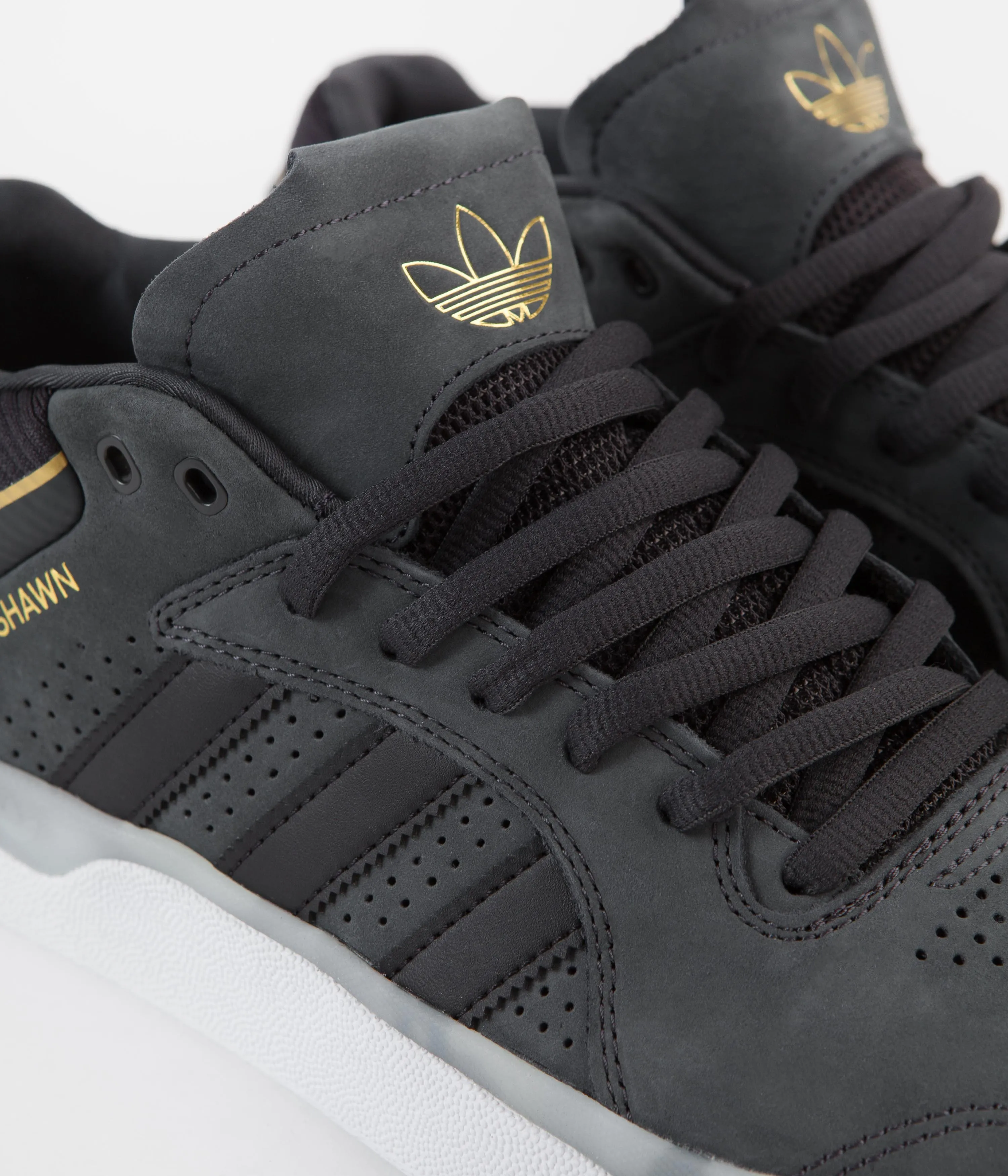 Adidas Tyshawn Shoes - Carbon / Core Black / Gold Metallic