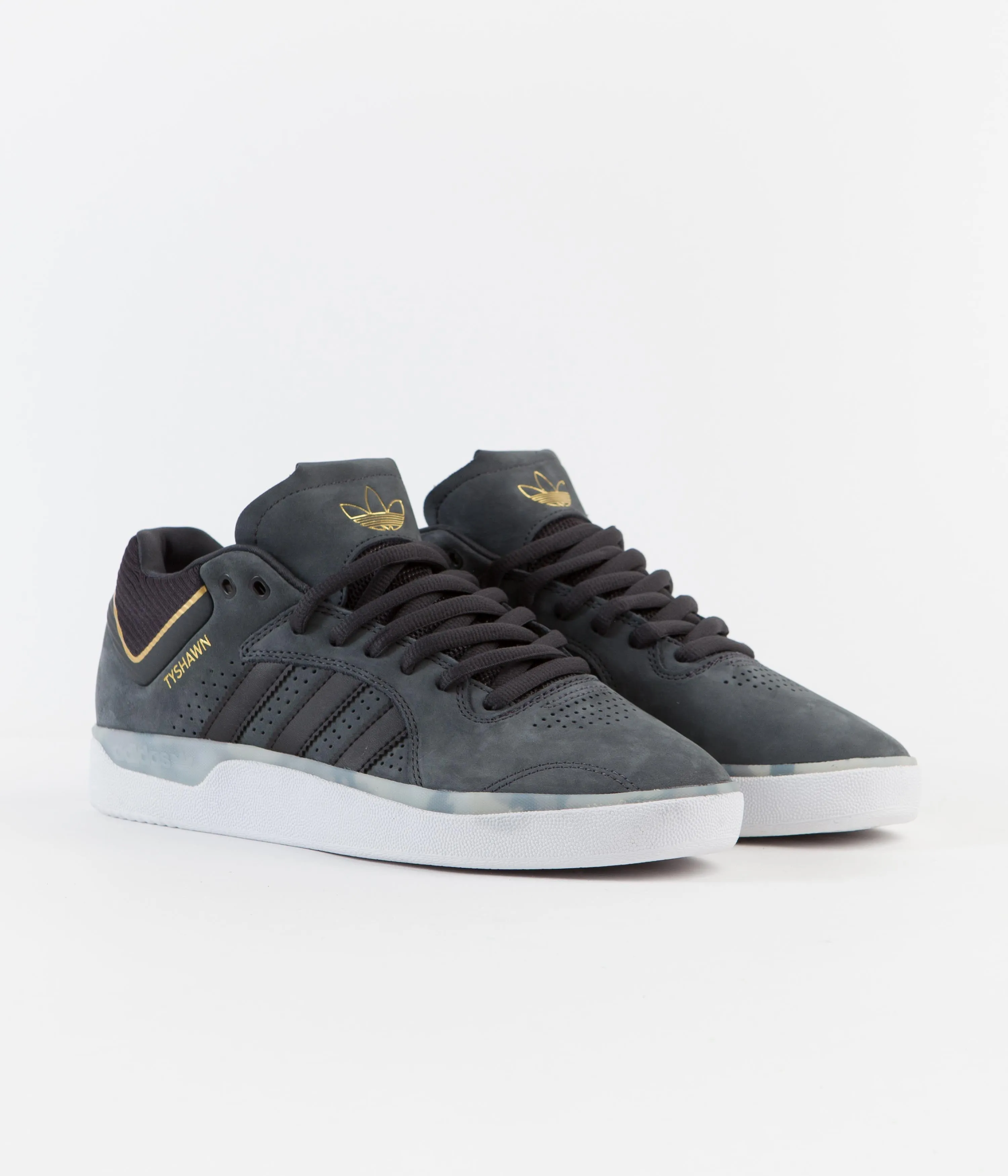 Adidas Tyshawn Shoes - Carbon / Core Black / Gold Metallic