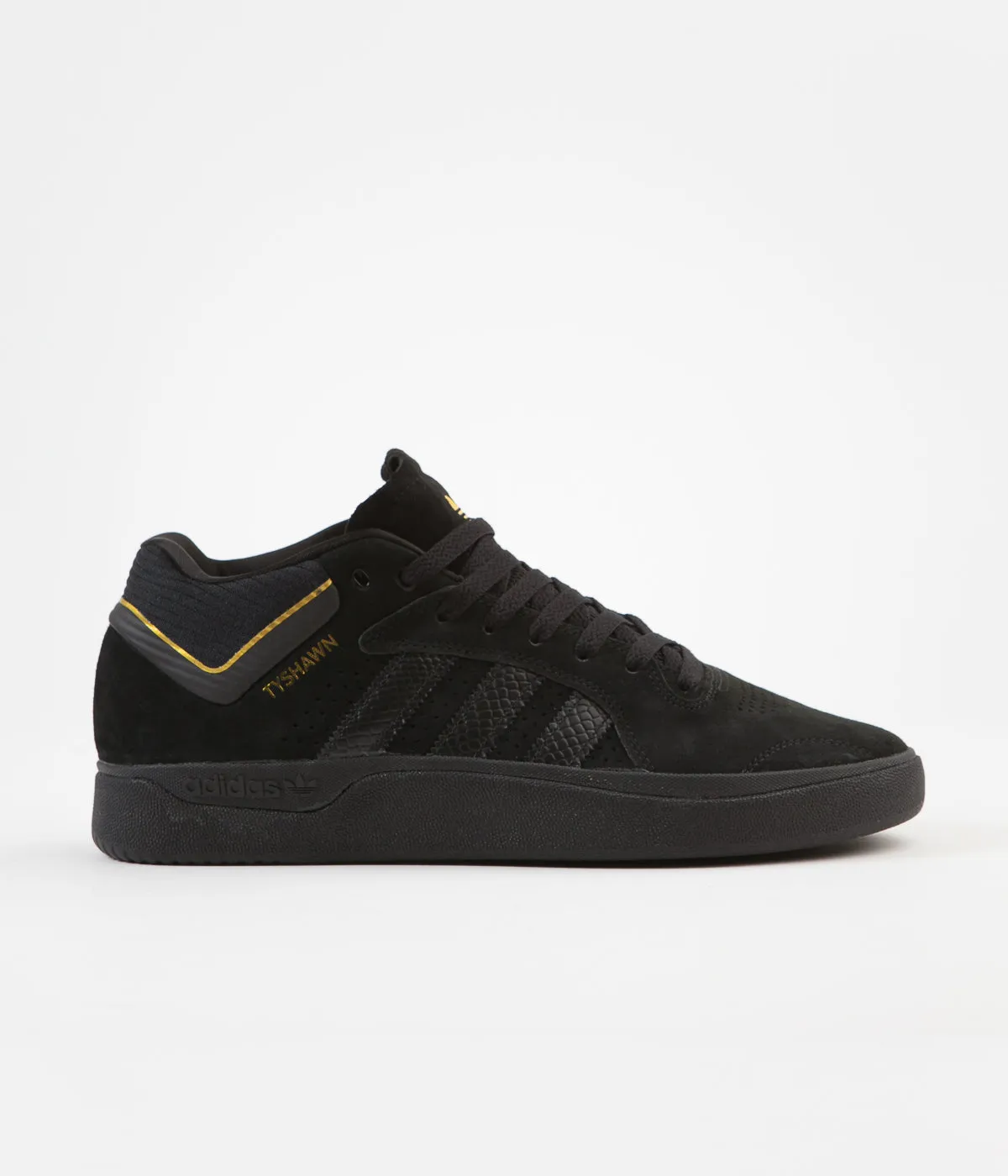 Adidas Tyshawn Shoes - Core Black / Core Black / Gold Metallic