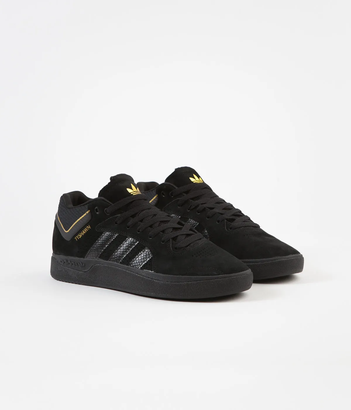 Adidas Tyshawn Shoes - Core Black / Core Black / Gold Metallic