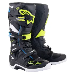 Alpinestars Tech 7 Boots - Black/Enamel/Blue/Yellow Fluo - CLOSEOUT