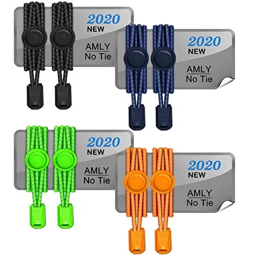 AMLY | 4 Pairs of Elastic No Tie Shoelaces