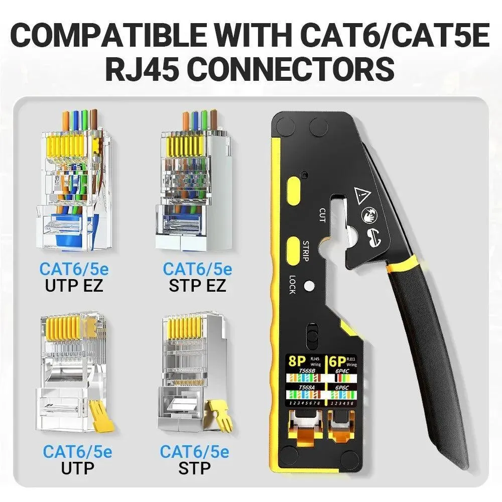 AMPCOM EZ-Type RJ45 Network Crimper: Seamless Cat Networking Solution