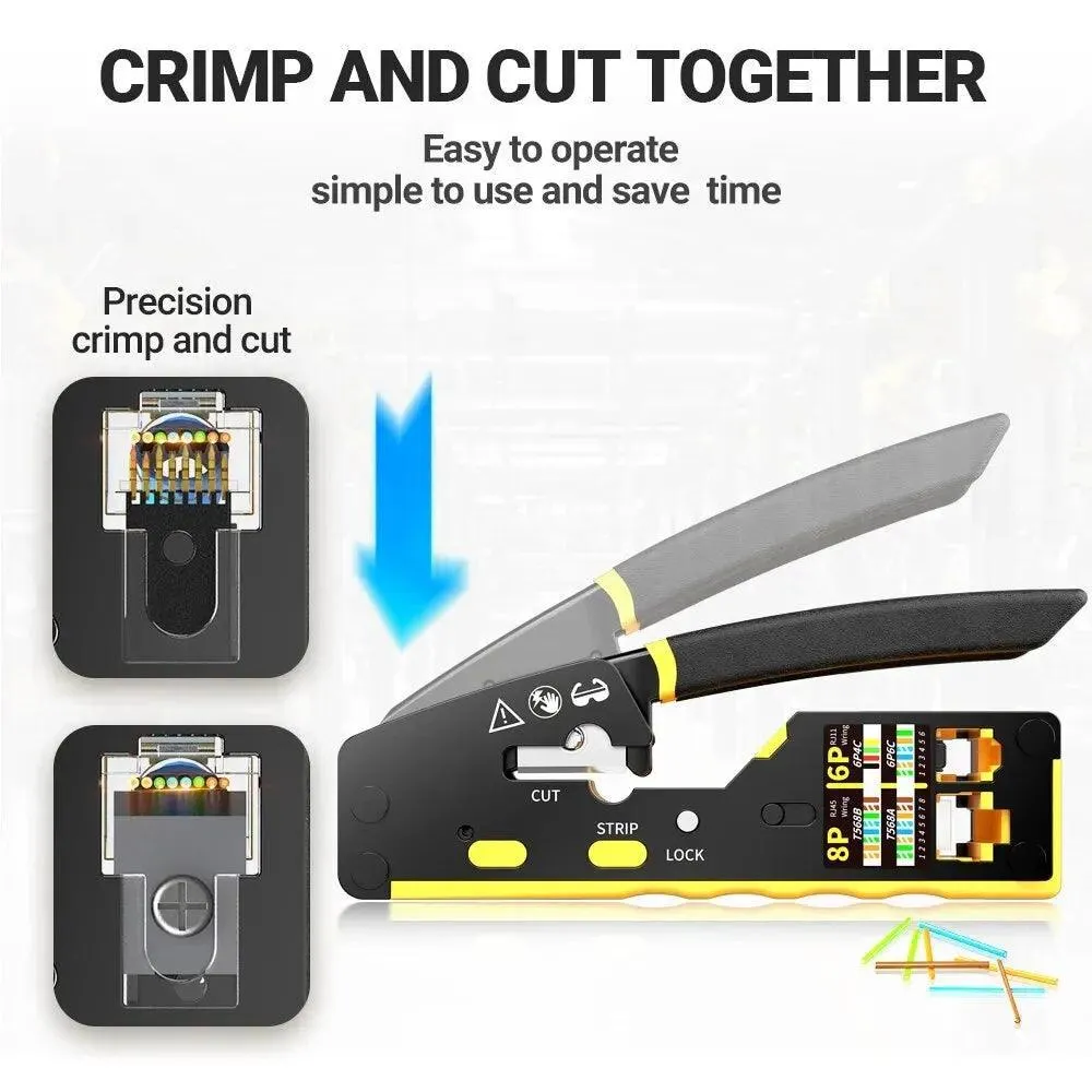 AMPCOM EZ-Type RJ45 Network Crimper: Seamless Cat Networking Solution