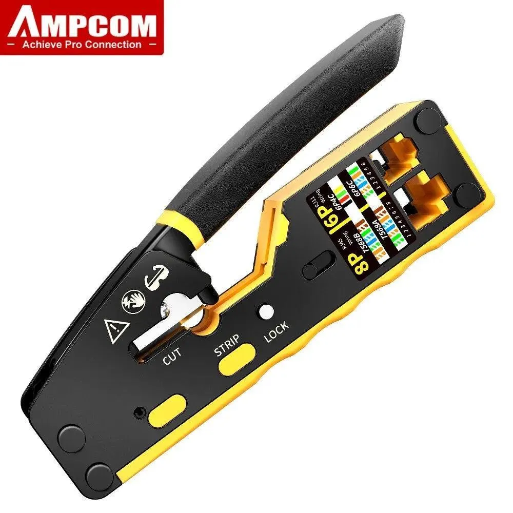 AMPCOM EZ-Type RJ45 Network Crimper: Seamless Cat Networking Solution