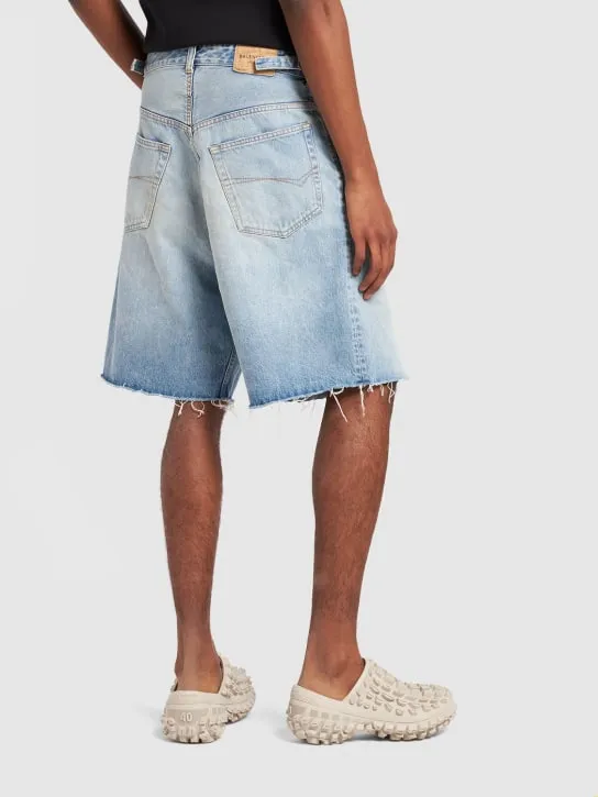 Balenciaga   Skater cotton denim shorts 