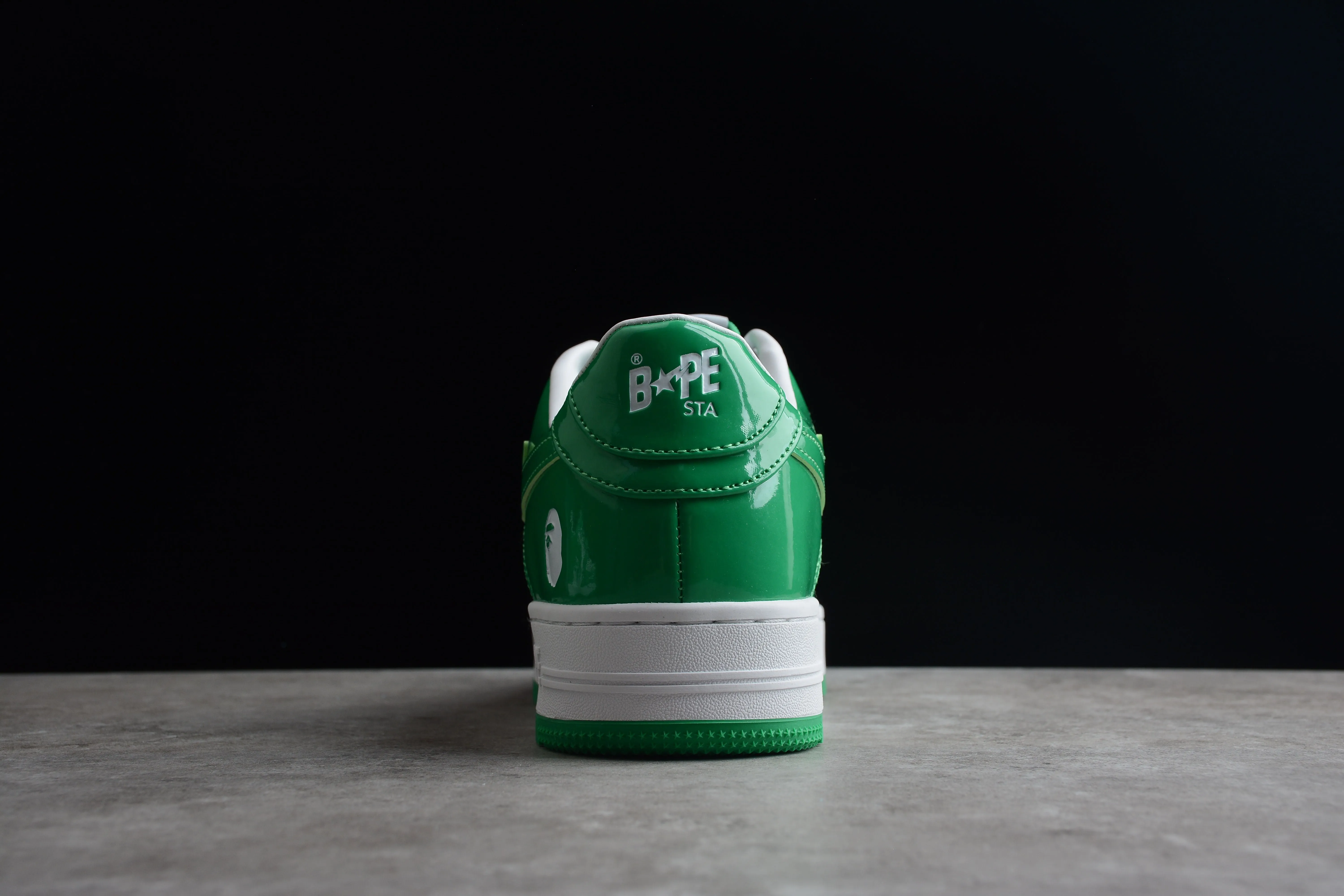 BAPE STA Low-Top Green and White Sneakers