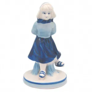 Blue and White Figurine: Dutch Girl Skater