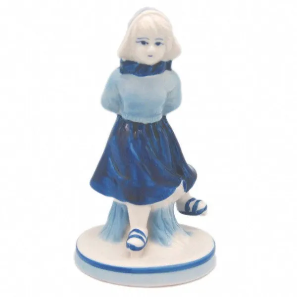 Blue and White Figurine: Dutch Girl Skater