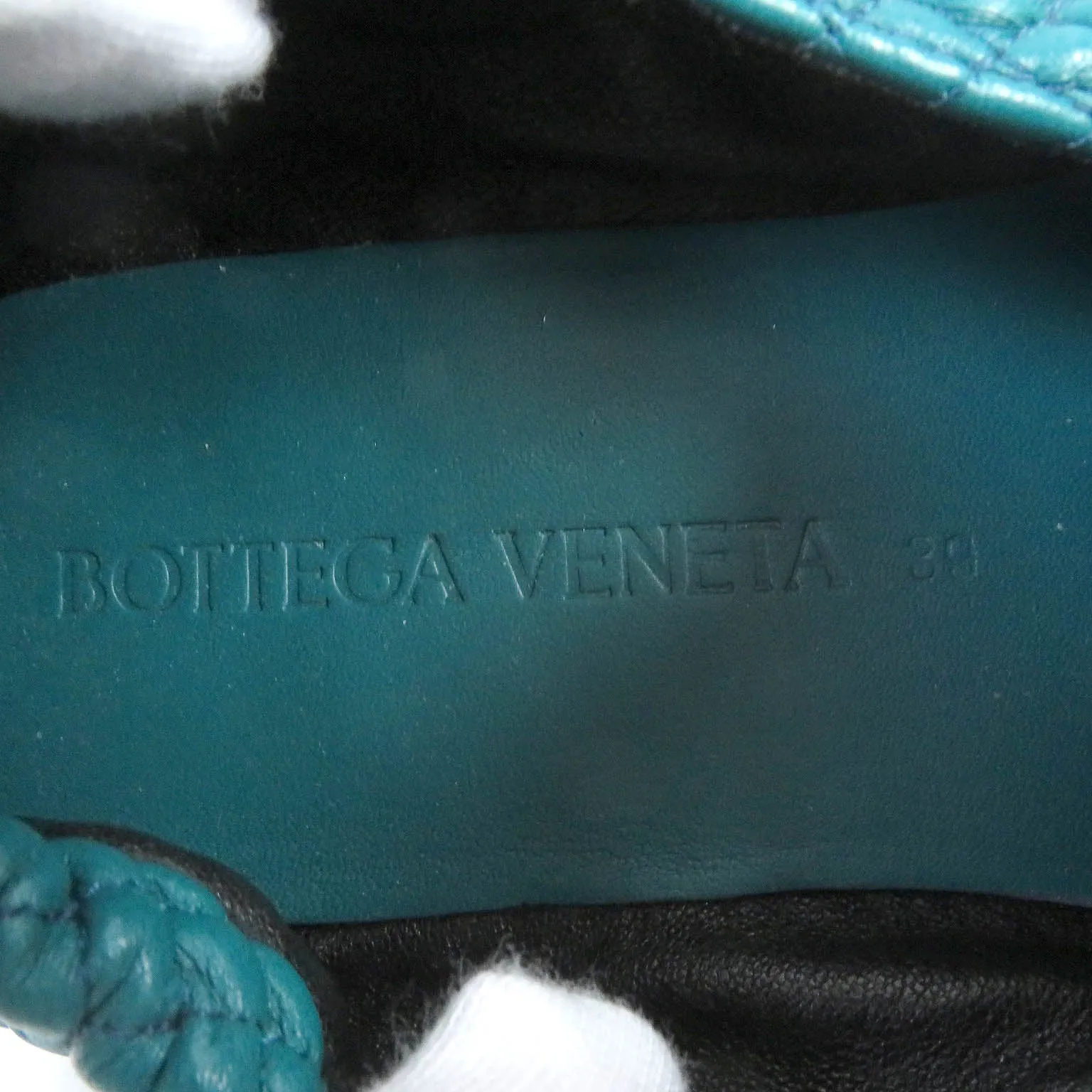 Bottega Veneta Leather Slip-On Shoes Turquoise 39