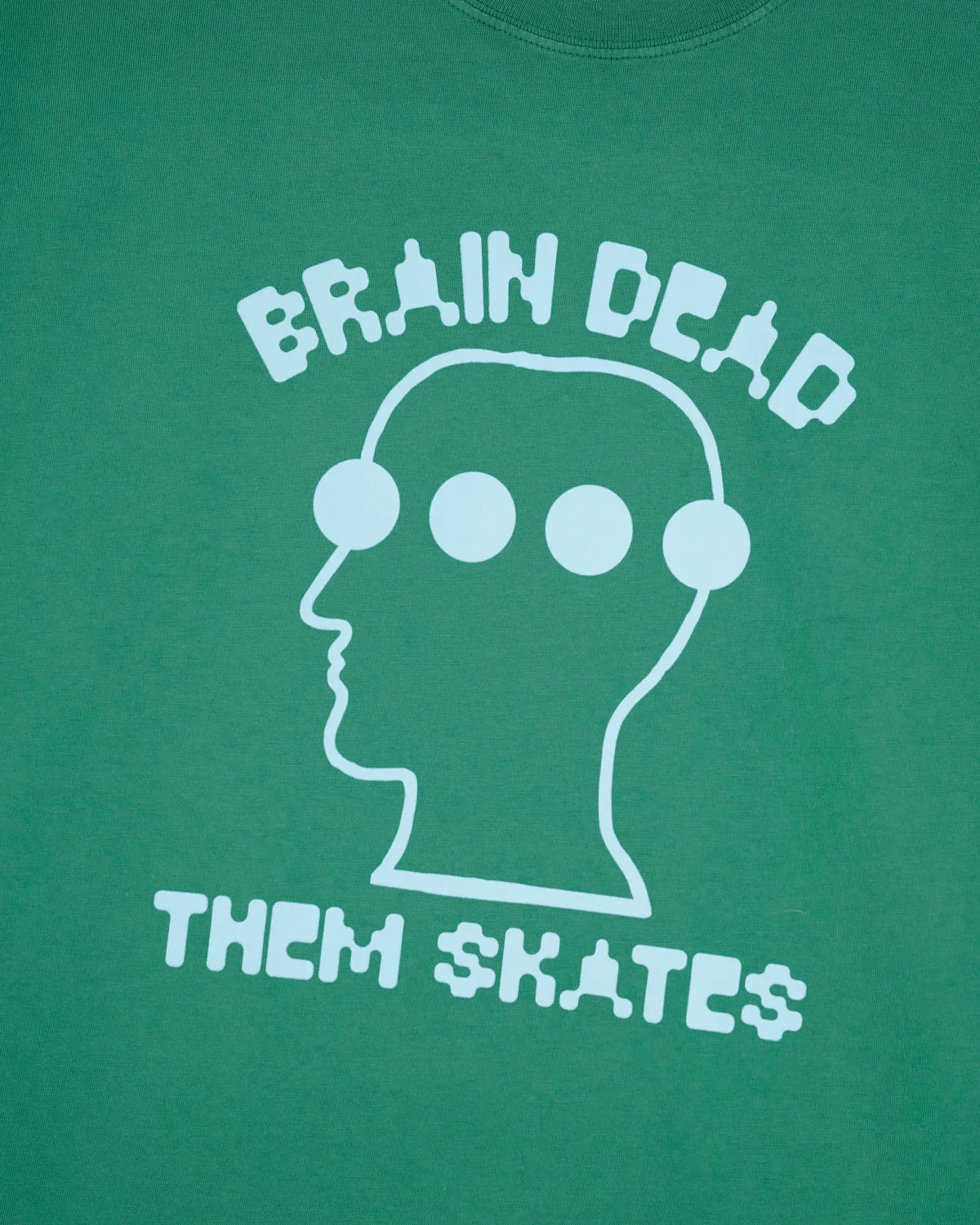 Brain Dead x Them Skates Logo Head Dots T-Shirt - Green