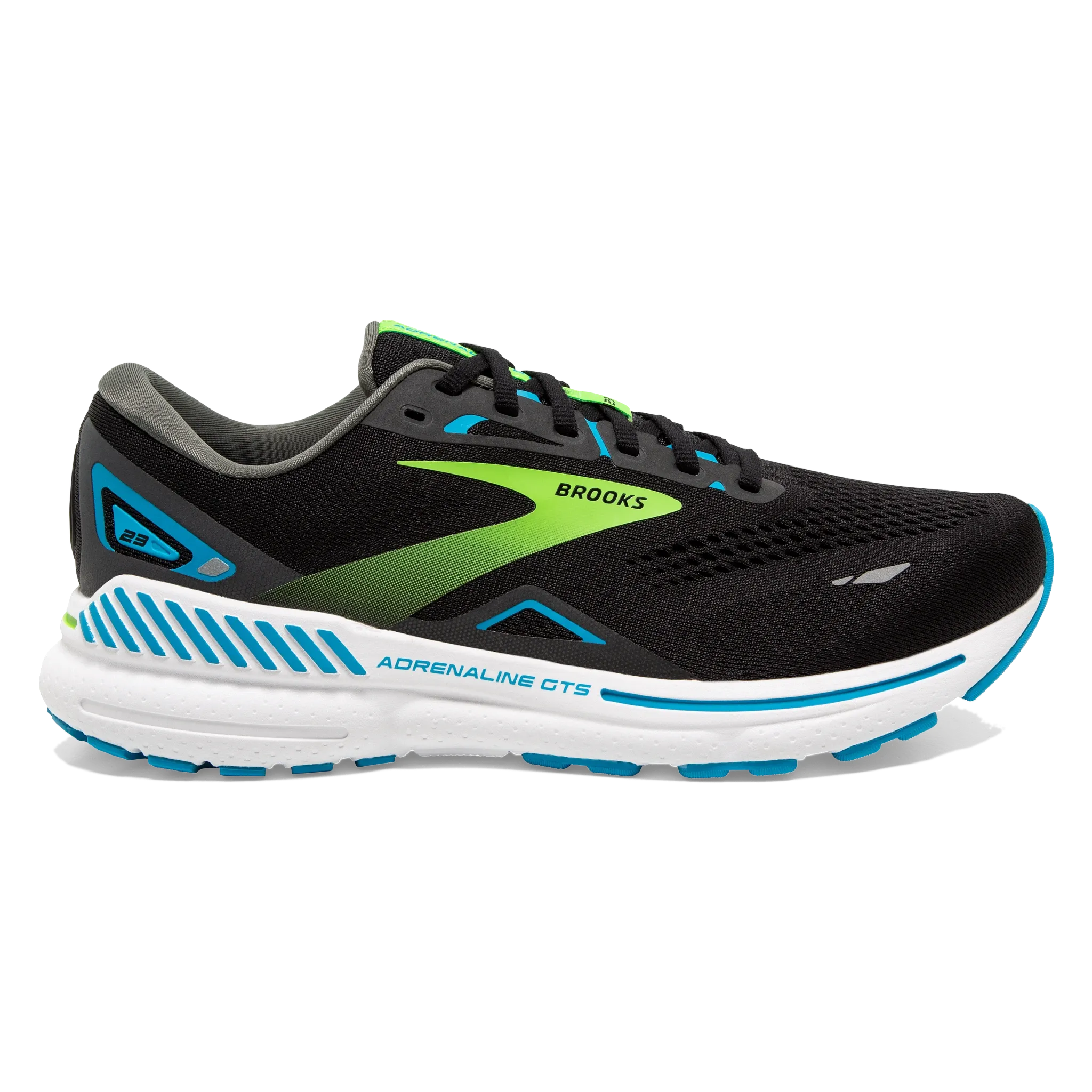 Brooks | Adrenaline GTS 23 | Men's | Black/Hawaiian Ocean/Green