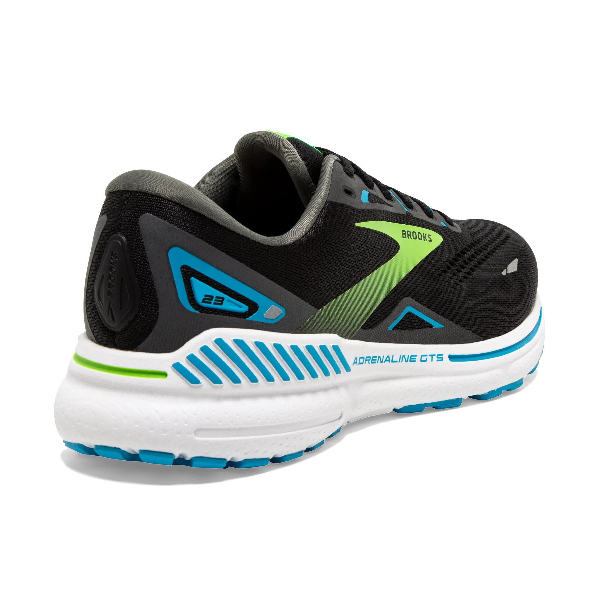 Brooks | Adrenaline GTS 23 | Men's | Black/Hawaiian Ocean/Green