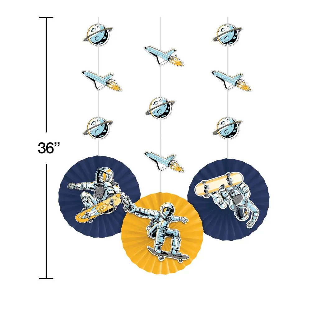 Bulk Space Skater Hanging Paper Fans (36 per Case)