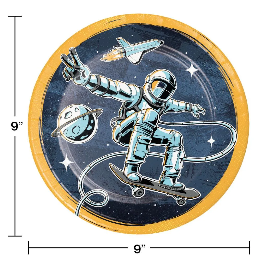 Bulk Space Skater Paper Dinner Plates (96 per Case)