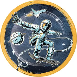 Bulk Space Skater Paper Dinner Plates (96 per Case)