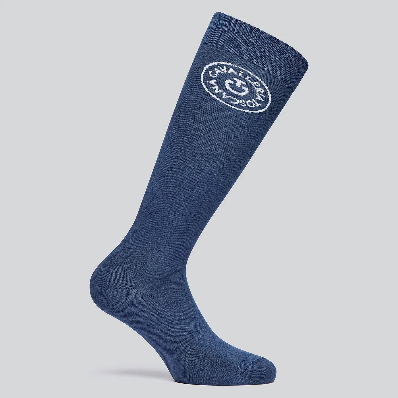 Cavalleria Toscana Double Orbit Socks - Mid Blue/White