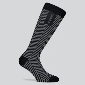 Cavalleria Toscana Zig Zag Socks - Light Grey/Black