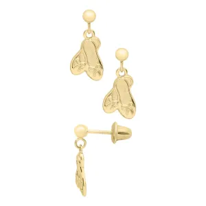 Children's 14k Yellow Gold Ballet Shoes Earrings