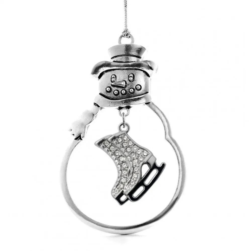 Christmas Ornament with Crystal Ice Skates charm