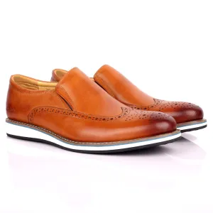 CK Classic  Brown Perforated Brogue With White Designed Sole Shoe