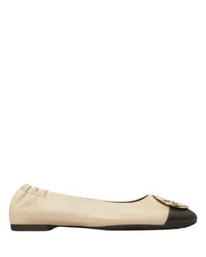 Claire Cap-Toe Ballet New Cream/Black Leather