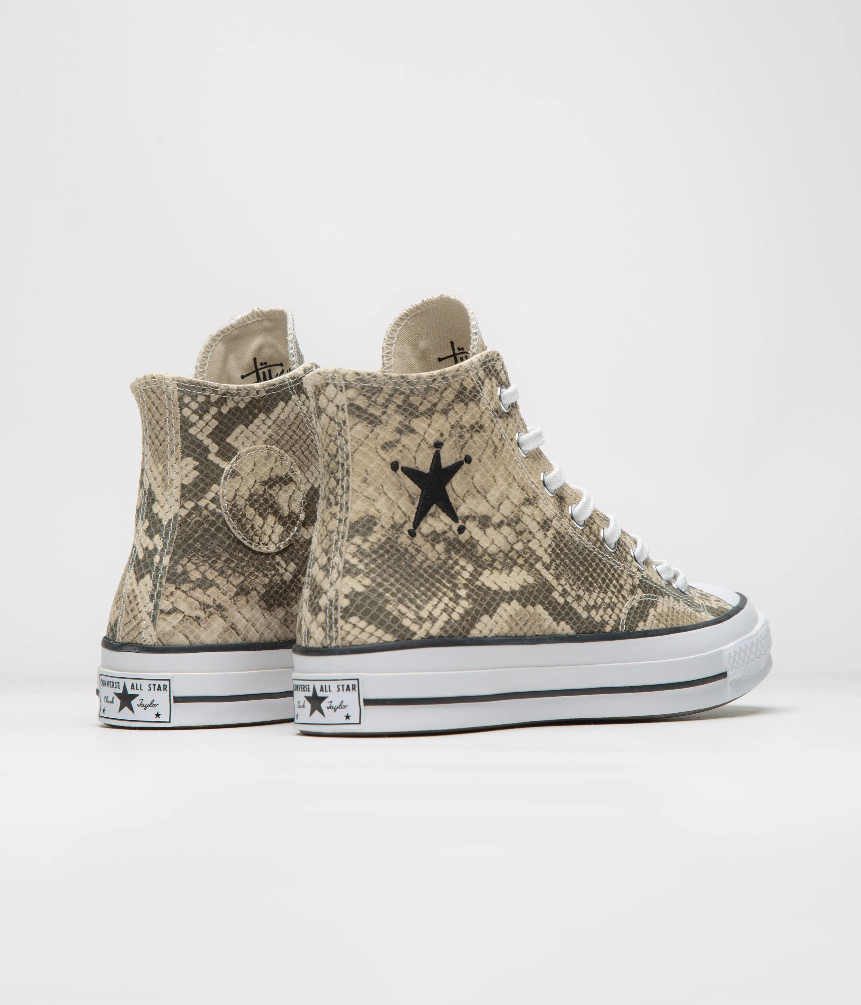 Converse x Stussy Chuck 70 Hi Shoes - Grey / Black / Egret