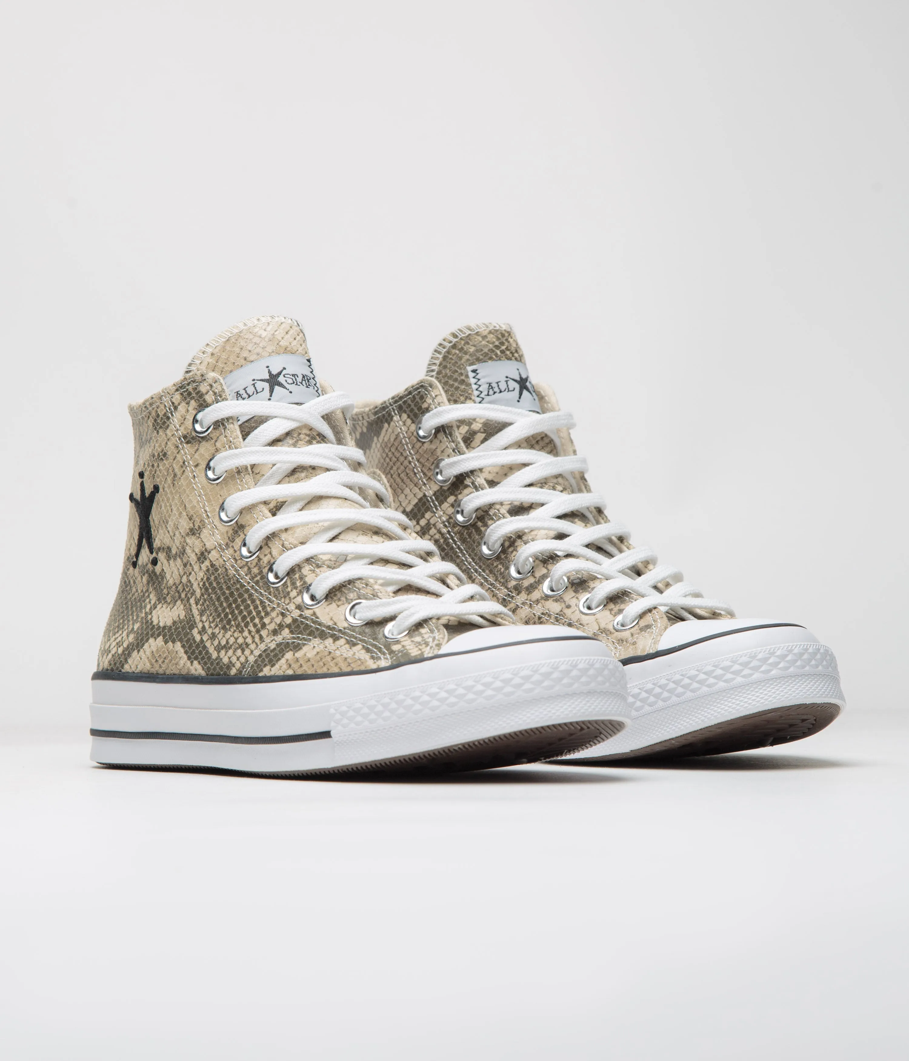 Converse x Stussy Chuck 70 Hi Shoes - Grey / Black / Egret