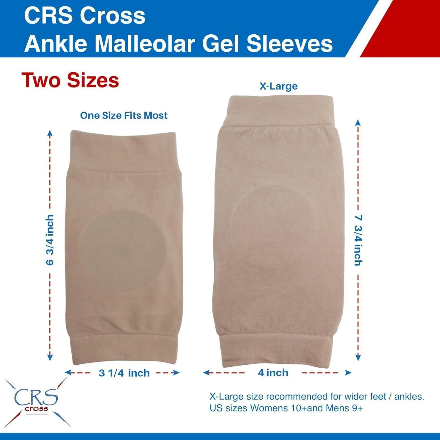 CRS Cross Ankle Malleolar Gel Sleeves