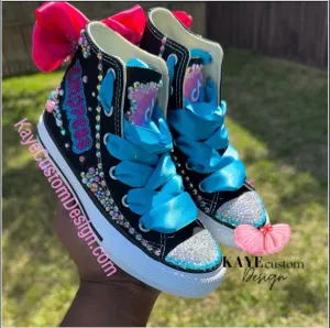 Custom Music Shoes Kids Shoes Girls | Tik tok Bling Rhinestone Shoes Tiktok