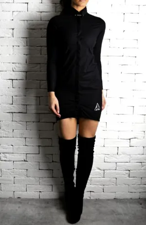 Directional Collar Pin Shirt Dress