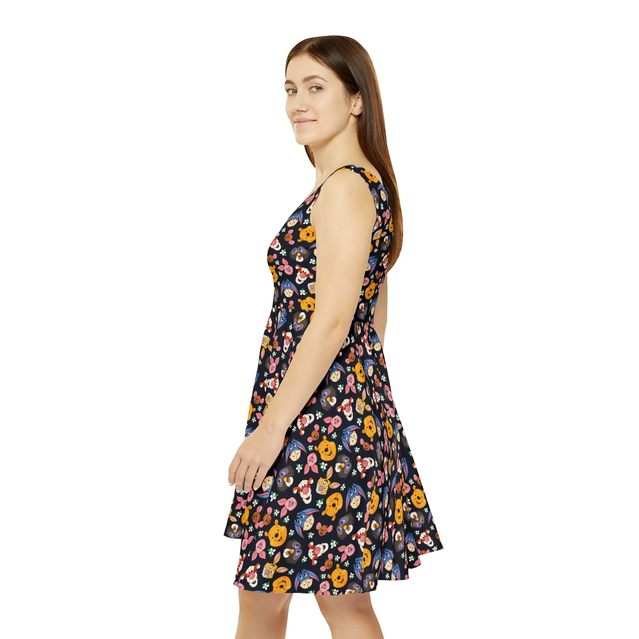 Disney Winnie The Pooh Hundred Acre Wood Friends Women's Skater Dress