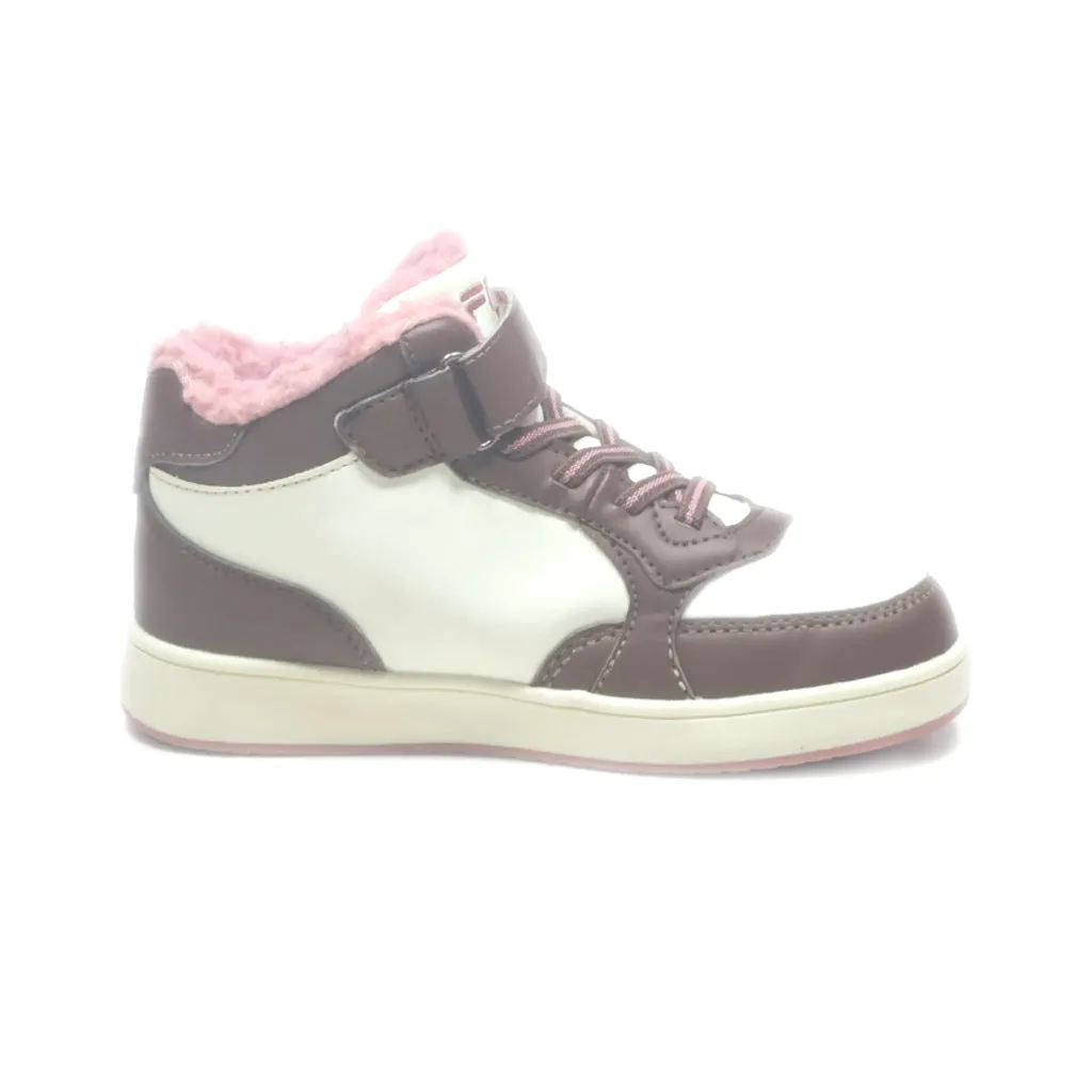 Fila High Top Sneakers Leather Brown Colour For Kids