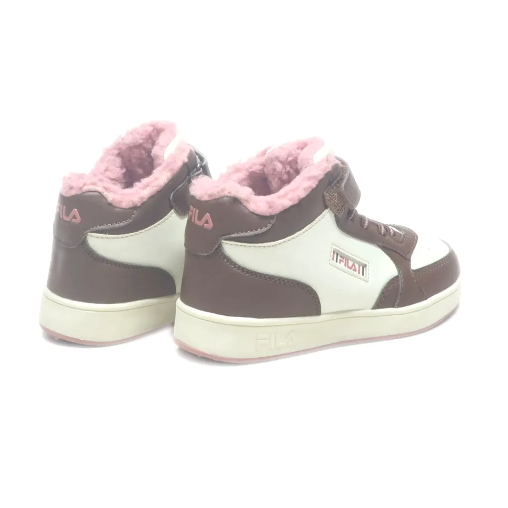 Fila High Top Sneakers Leather Brown Colour For Kids