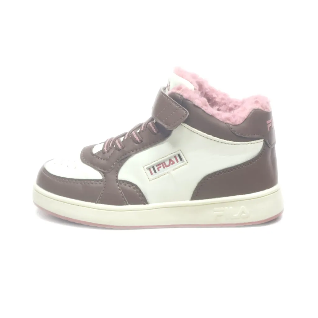 Fila High Top Sneakers Leather Brown Colour For Kids