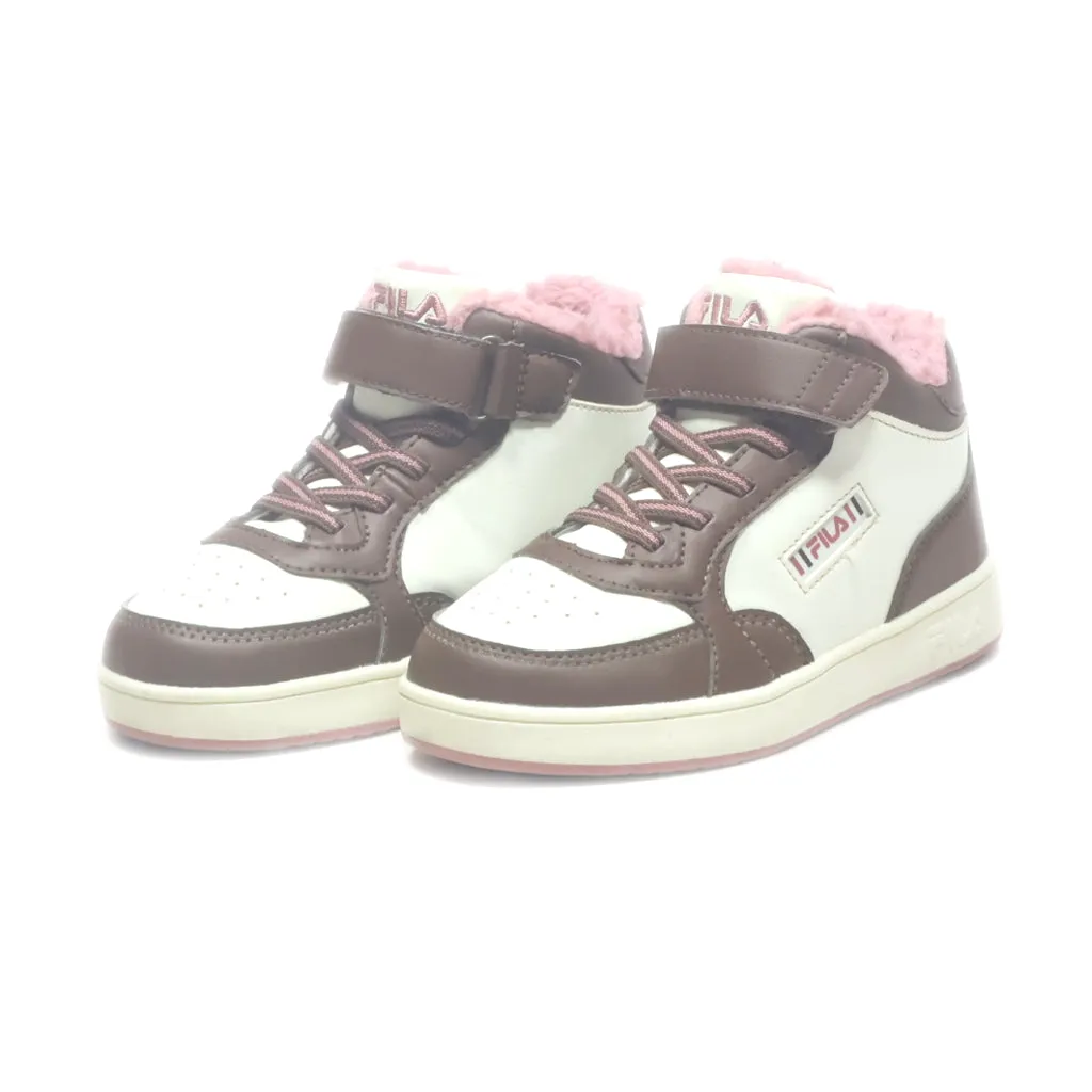 Fila High Top Sneakers Leather Brown Colour For Kids