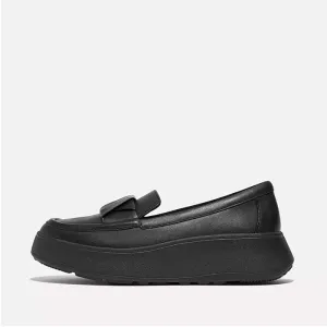 Fitflop Women F-Mode Folded-Leather Flatform Loafers |GR4-090| All Black