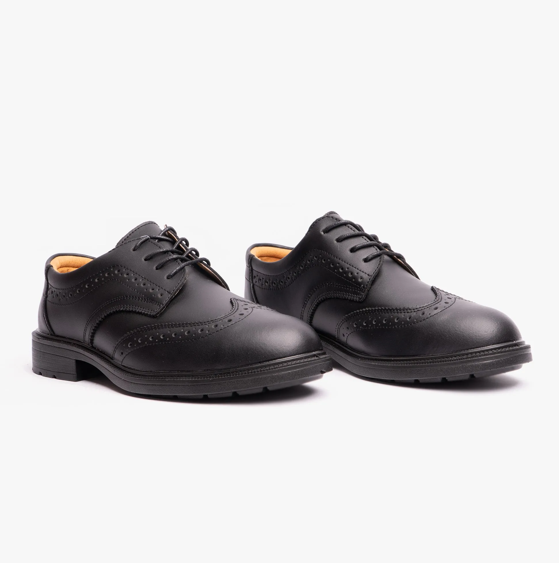 FS44 Mens Leather Safety Shoes Black