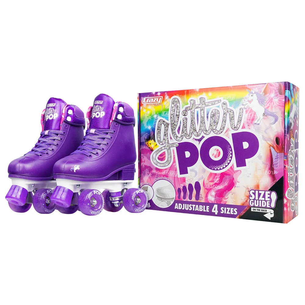 GLITTER POP Purple - Size Adjustable Roller Skates