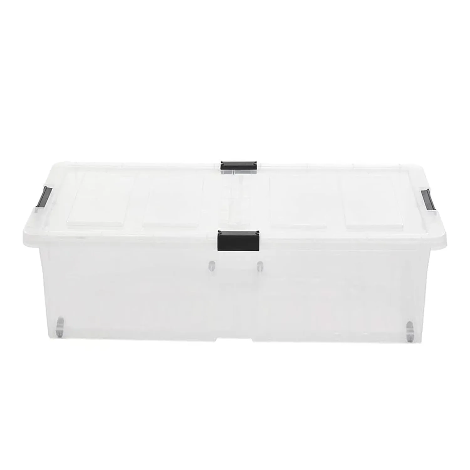 Homestic Large Capacity Underbed Storage Box with Lids and Wheels | Dustproof & Stackable | Rectangular Storage Box | Multipurpose Organizer for Clothes/Toys (79L)