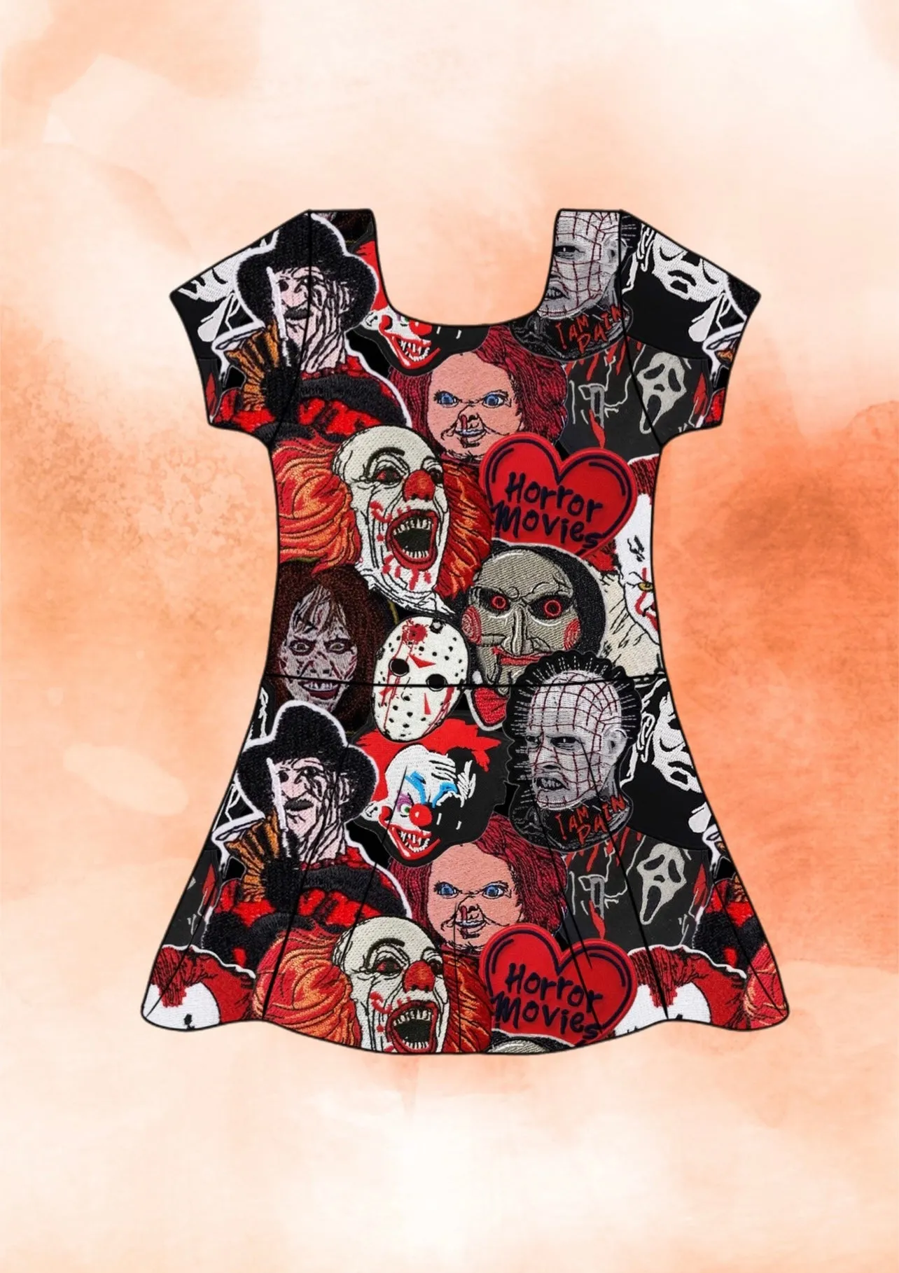 Horror Patches Skater Dress