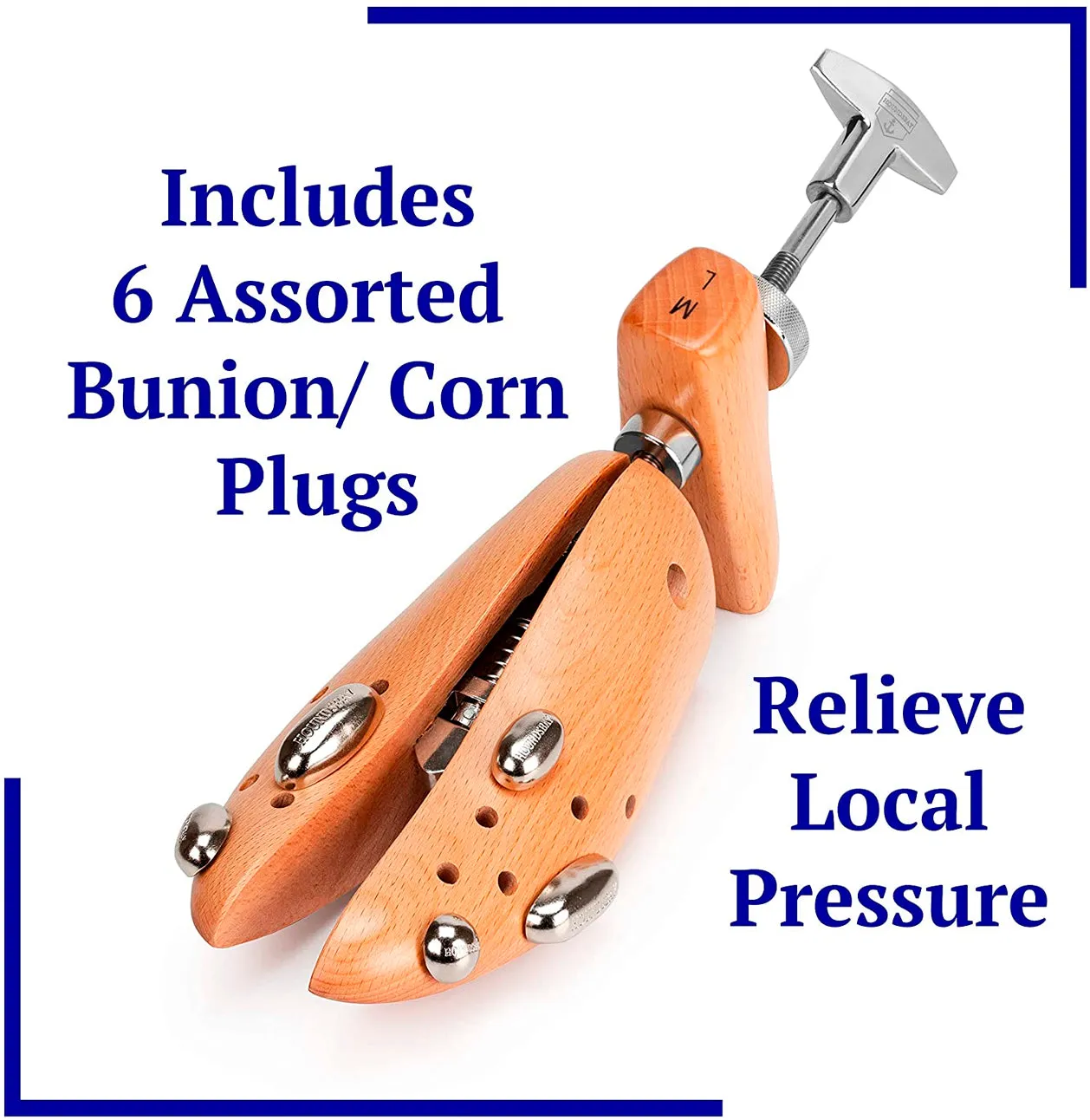 HOUNDSBAY"Bulldog" Heavy-Duty Shoe Stretcher | Loosens Tight Shoes with Strong Wood & Metal Construction